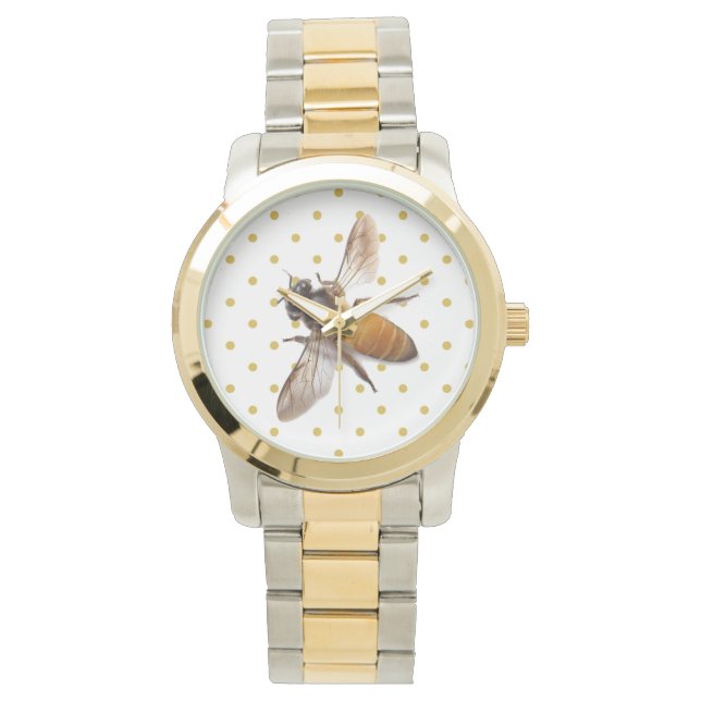 Montre Abeille de miel avec pois d'or (devant)