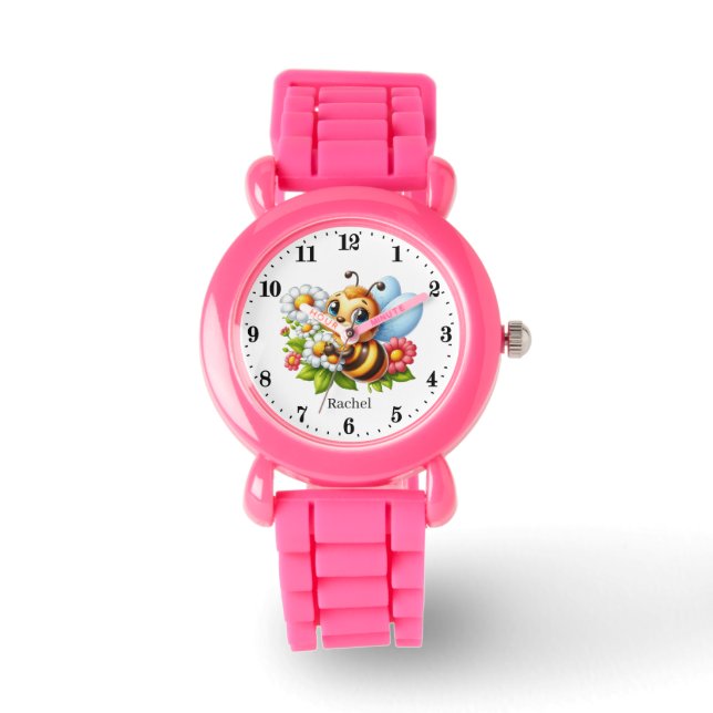 Montre Abeille mignonne ajouter nom filles (Recto)