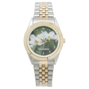 Montre Abeille Sur Fleur Cosmos Blanc Personnalisée