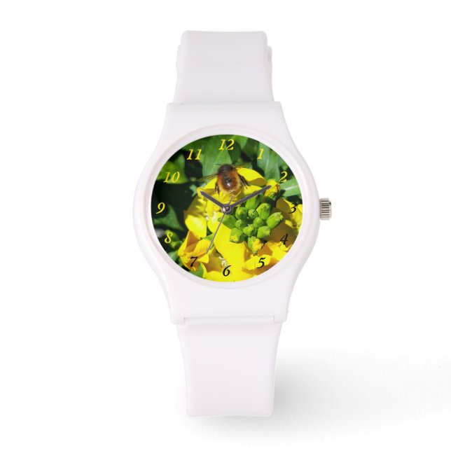 Montre Abeille sur Fleurs Jaunes (Recto)