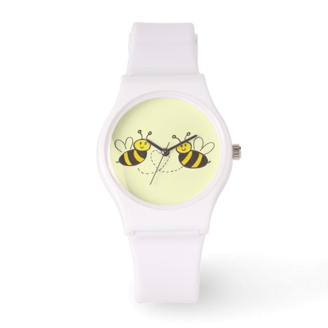 Montre Abeilles de miel avec coeur sportif (Recto)