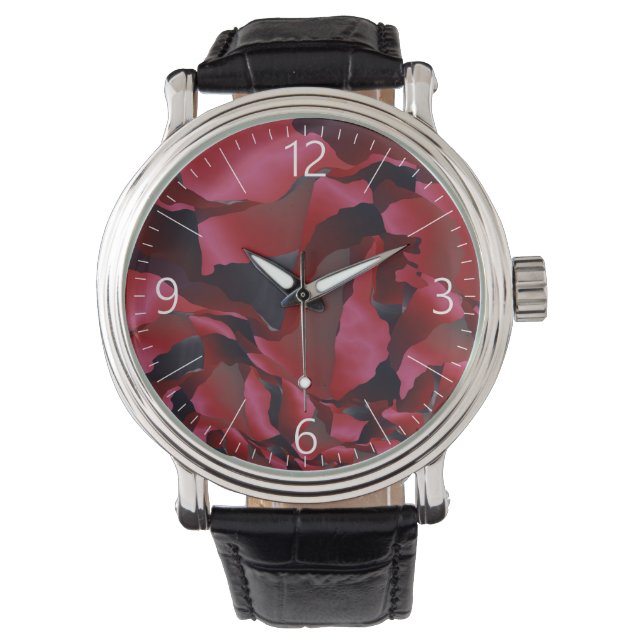 Montre Abréviation rouge effilée (devant)