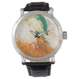 Montre Abstract Earth Tones Marble Art Watch