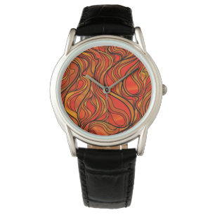 Montre Abstrait de verre orange