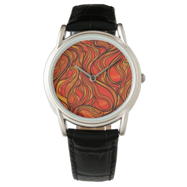 Montre Abstrait de verre orange (devant)