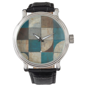 Montre Abstrait en bleu et Brown