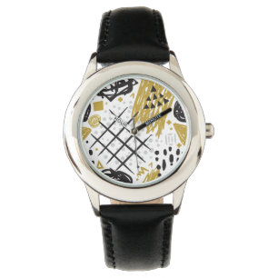 Montre Abstrait Geo Gold Black 03