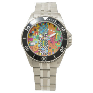 Montre Abstraite Artsy Multicolore