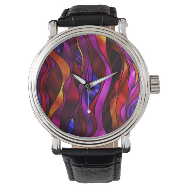 Montre Abstraite en verre tendu (devant)