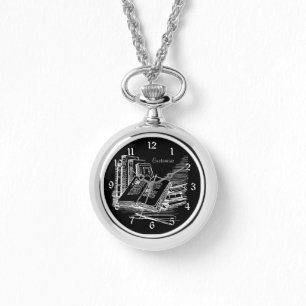 Montre Académies personnalisées en noir et blanc