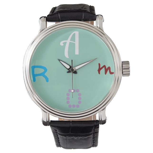 Montre Accessoires Murugi Cuir noir Vintage (devant)