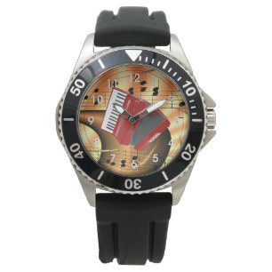 Montre Accordéon rouge Conception abstraite