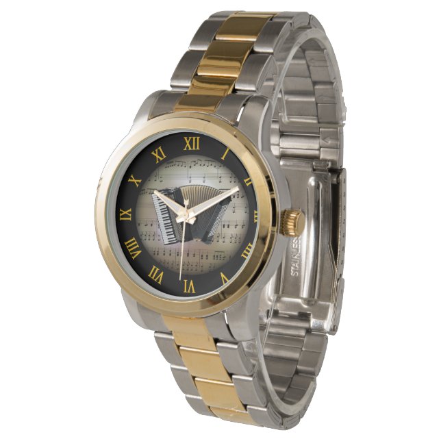 Montre Accordion ~ Arrière - plan "La Planète Musicale" * (Incliné)