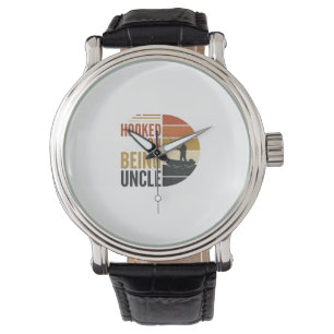 Montre Accro à être Oncle Pêche Graphique Vintage_1