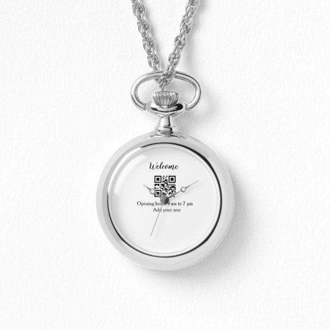 Montre Accueil simple ouverture bienvenue code barre QR a (Recto)