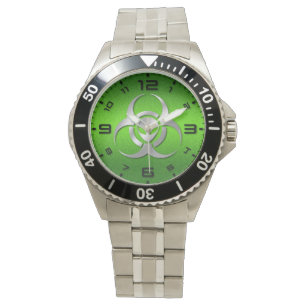 Montre Acier étranger de vert de BioHazard