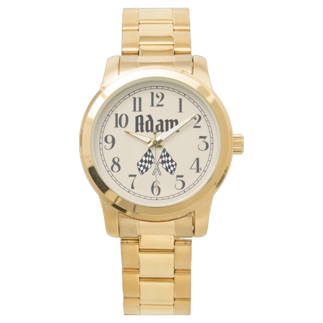 Montre Adam's Crossed À damiers Flags Watch (devant)