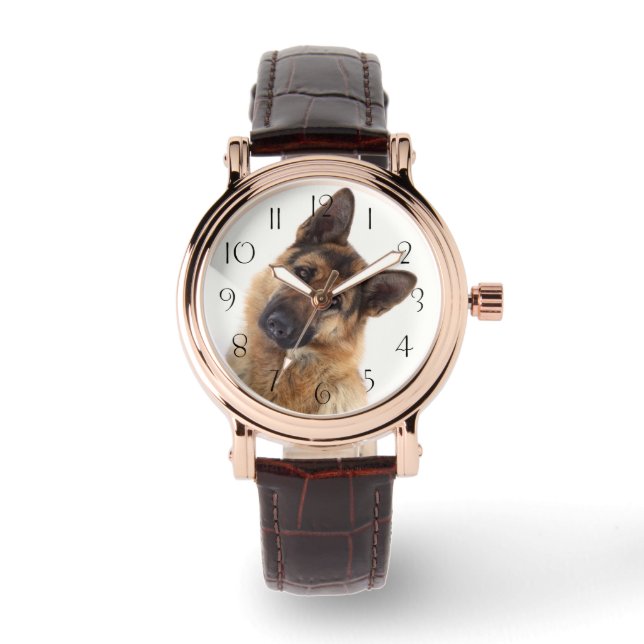 Montre Adorable funny german shepherd portrait (Recto)