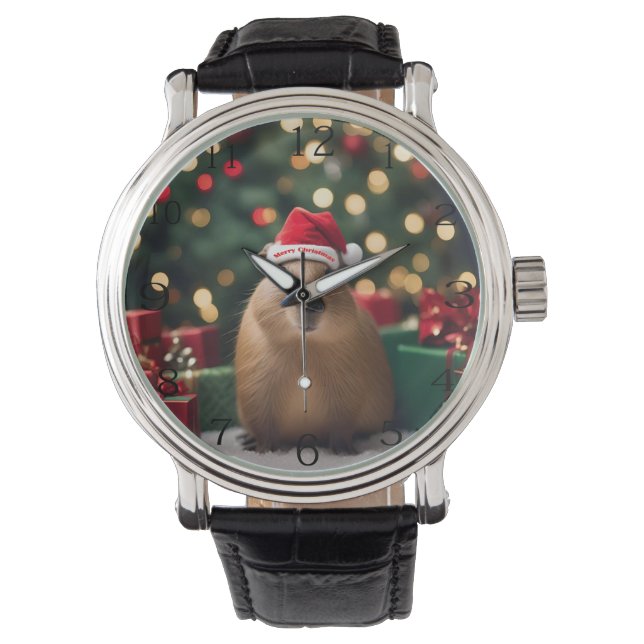 Montre Adorable Noël Capybara, (devant)