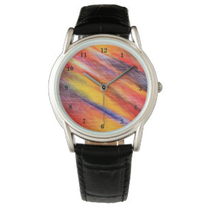Montre Affichage des couleurs du coucher de soleil Abstra