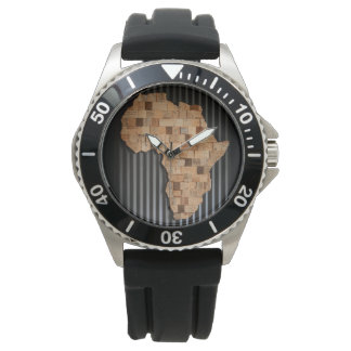 Montre Africa Watch (carte en bois)