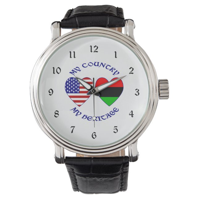 Montre Afrique Amérique USA Mon pays Mon patrimoine (devant)
