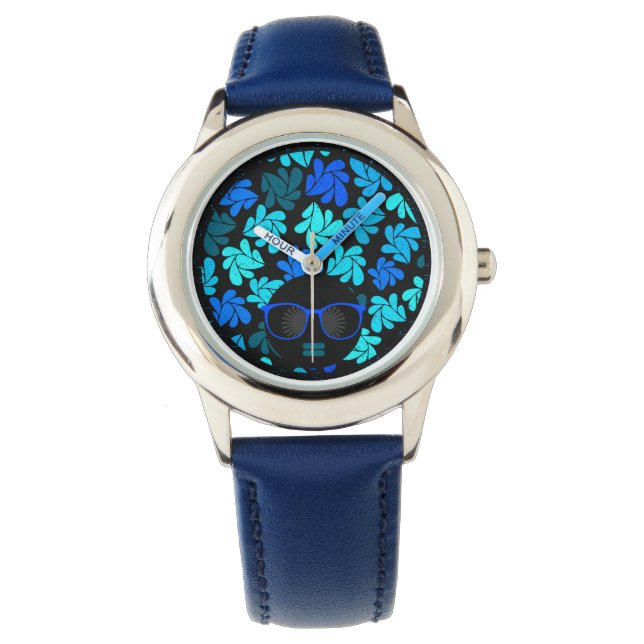 Montre Afro Diva Bleu  (devant)