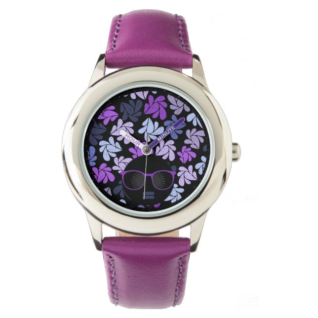 Montre Afro Diva violet (devant)