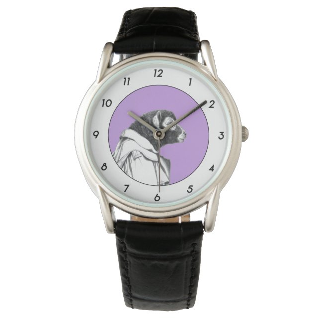 Montre Agneau herbacé en manteau de tranchée (Sumire) M2 (devant)