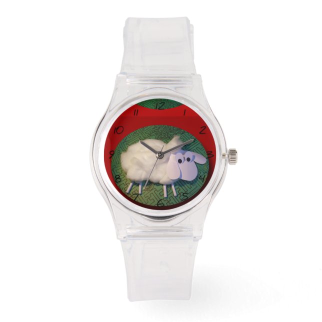 Montre Agneau mignon astrologie chinoise Moutons Enfants (Recto)