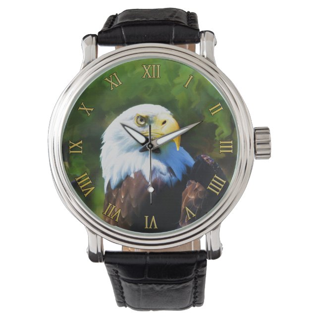 Montre Aigle à tête blanche dans la peinture faunique au  (devant)