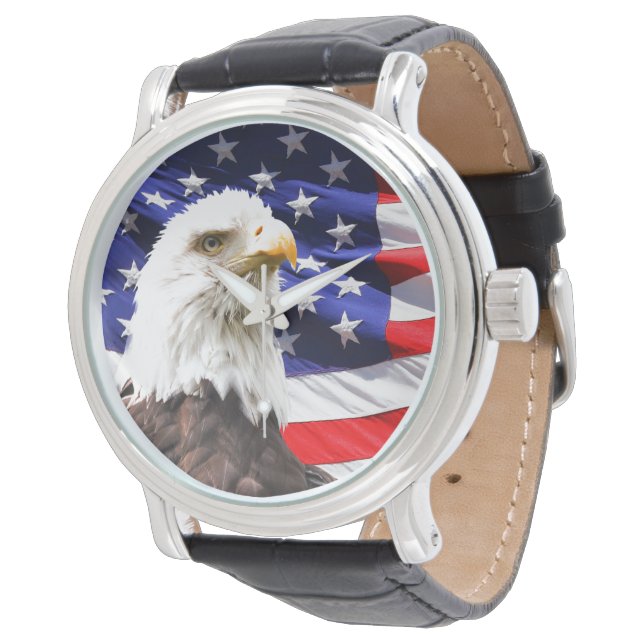 Montre Aigle et drapeau américains (Incliné)