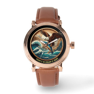 Montre Aigle merveilleux se balançant vers le bas pour at