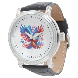 Montre Aigle Patriotique Américain Rouge Blanc Bleu