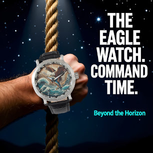 Montre Aigle royal attrapant un poisson Océan Horloge