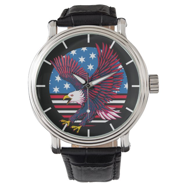 Montre Aigle volant et drapeau américain (devant)