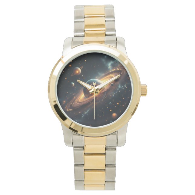 Montre AiKo Beats™ Celestial Tempo – Gradient Phase Or (devant)
