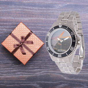 Montre aile d'avion photo du lever du soleil, personnalis