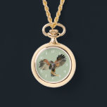 Montre Ailes de faucon à l'aquarelle peinture<br><div class="desc">Peinture à l’aquarelle peinte à la main de Harris’s Hawk. Également connu sous le nom de faucon à ailes longues ou de faucon duciel. Il est perché sur le bord de la branche d'arbre ouvrant ses ailes. Ceci a été peint sur des arcs de papier pressé chaud.</div>