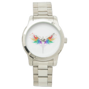 Montre Ailes fluffy arc-en-ciel