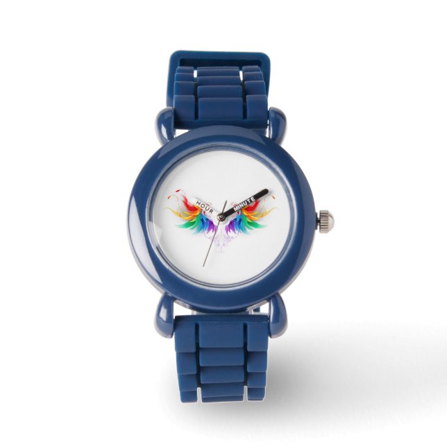 Montre Ailes fluffy arc-en-ciel (Recto)