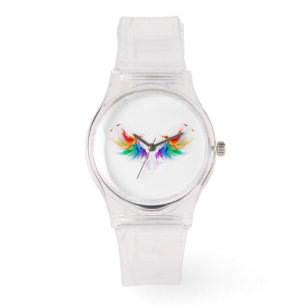 Montre Ailes fluffy arc-en-ciel