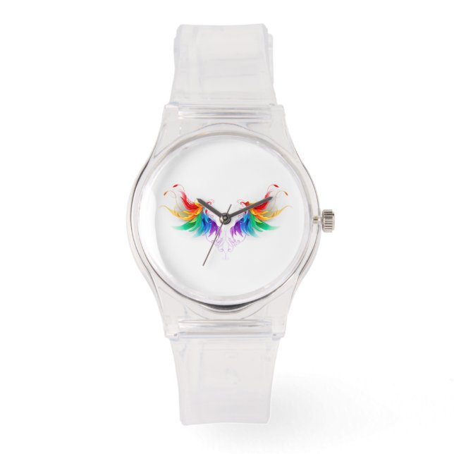 Montre Ailes fluffy arc-en-ciel (Recto)