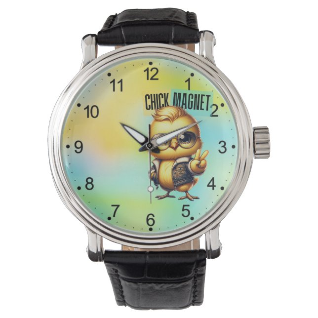 Montre Aimant mignon de poulet drôle Pâques-54546 (devant)