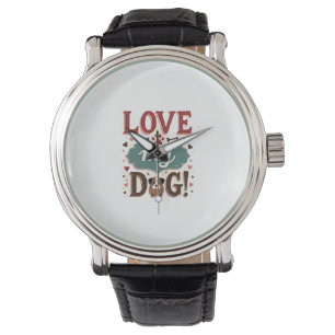 Montre Aime Moi Aime Mon Chien Vintage Joli Empreinte De