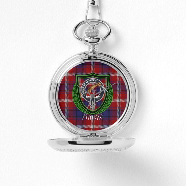 Montre Ainslie Scottish Clan Tartan & Crest (Recto)