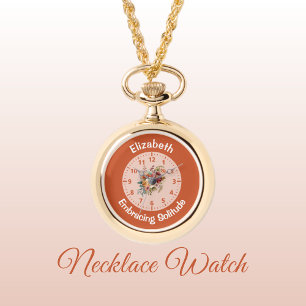 Montre Ajouter le nom floral introverti solitude orange