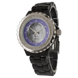 Montre Ajouter une photo pour maman ou grand-mère pourpre