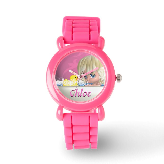 Montre Ajouter votre nom enfant / Parties scintillant Wat (Recto)