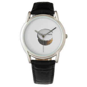 Montre Ajouter votre nom texte brun noir tambour battemen